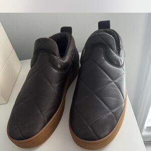 Quilted Black Slip-On Sneakers